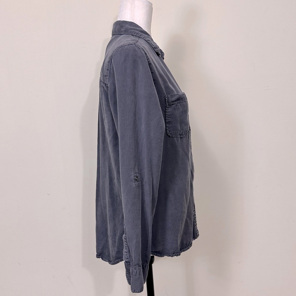 EUC Tinsel 100% Lyocell Long Sleeve w Roll Up Straps Metal Buttons Up Shirt M/L - Picture 9 of 16